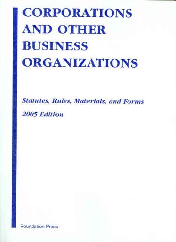 Stock image for Corporations and Other Business Organizations, 2005 for sale by HPB-Red
