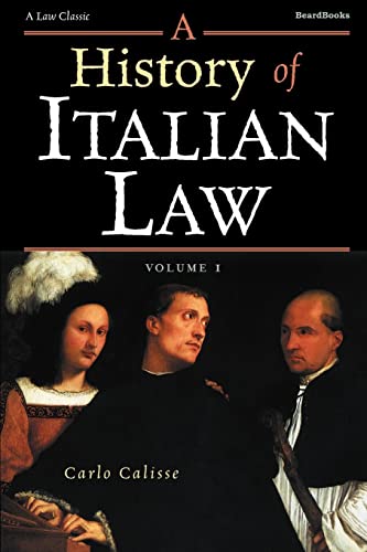 Beispielbild fr A History of Italian Law, Vol. 1 zum Verkauf von Books Unplugged