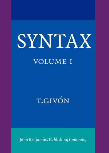 9781588110657: Syntax: An Introduction. Volume I