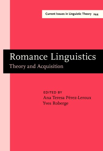 Beispielbild fr Romance Linguistics: Theory and Acquisition. Selected papers from the 32nd Linguistic Symposium on Romance Languages (LSRL), Toronto, April 2002 (Current Issues in Linguistic Theory) zum Verkauf von Books From California