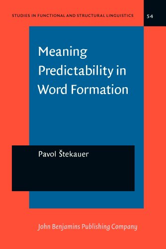 Beispielbild fr Meaning Predictability In Word formation: Novel, Context-free Naming Units (Studies in Functional and Structural Linguistics) zum Verkauf von Books From California
