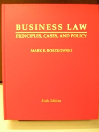 Beispielbild fr Business Law : Principles, Cases and Policy(Text) zum Verkauf von Better World Books