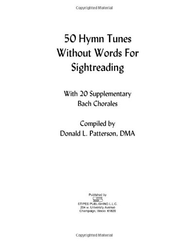 Imagen de archivo de 50 Hymn Tunes Without Words for Sightreading: With 20 Supplementary Bach Chorales a la venta por SecondSale