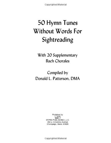 Stock image for 50 Hymn Tunes Without Words for Sightreading: With 20 Supplementary Bach Chorales for sale by SecondSale