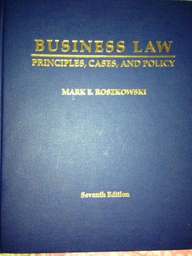 Beispielbild fr Business Law: Principles, Cases and Policy zum Verkauf von BooksRun