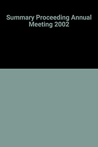 Beispielbild fr Summary Proceeding Annual Meeting 2002 zum Verkauf von NEPO UG