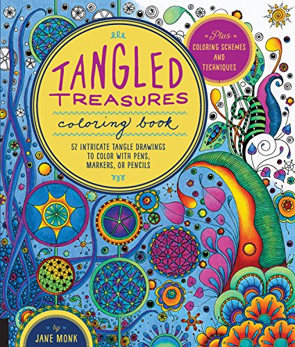 Stock image for Tangled Treasures Coloring Book: 52 Intricate Tangle Drawings to Color with Pens, Markers, or Pencils - Plus: Coloring schemes and techniques (Tangled Color and Draw) for sale by SecondSale