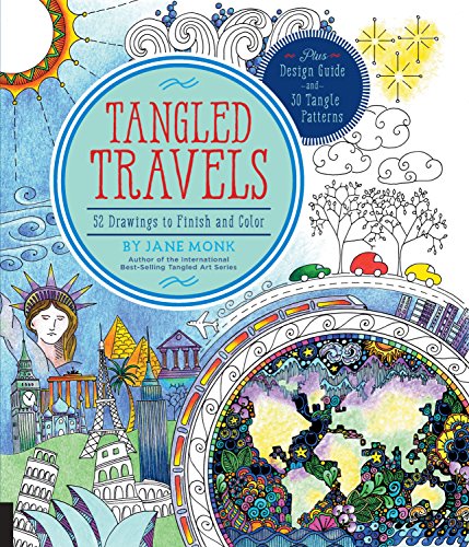 Imagen de archivo de Tangled Travels: 52 Drawings to Finish and Colour: 52 Drawings to Finish and Color (Tangled Color and Draw) a la venta por WorldofBooks