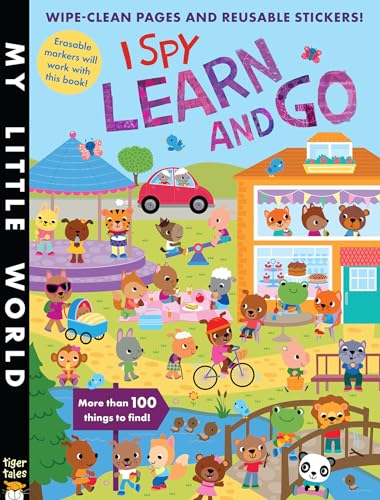 Stock image for I Spy Learn and Go : Wipe-Clean Pages, Stickers and More Than 100 Things to Find! for sale by Better World Books