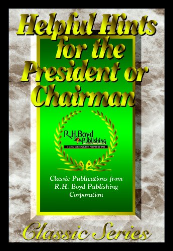 Beispielbild fr Helpful Hints for the President or Chairman zum Verkauf von Revaluation Books