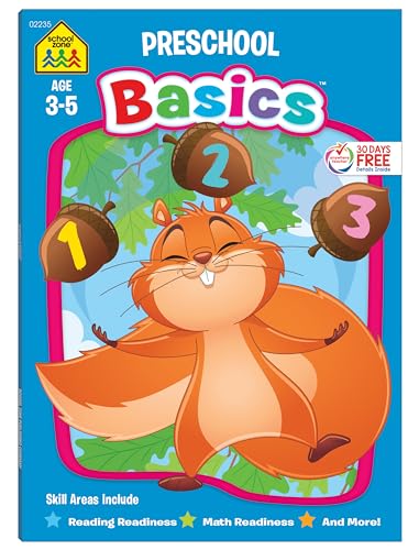 Beispielbild fr School Zone Preschool Basics Workbook: Curriculum Series for Ages 3-5, Learn Reading and Math Skills, Colors, Numbers, Counting, Matching, Grouping, Beginning Sounds, and More zum Verkauf von BooksRun