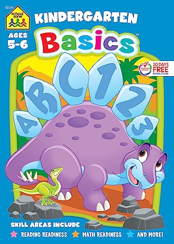 Stock image for School Zone - Kindergarten Basics Workbook - 64 Pages, Ages 5 to 6, Reading & Math Readiness, Alphabet, Shapes, Patterns, Numbers 0-10, Beginning Sounds, and More (School Zone Basics Workbook Series) for sale by Orion Tech
