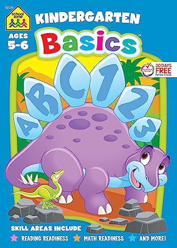 9781589470361: School Zone - Kindergarten Basics Workbook - 64 Pages, Ages 5 to 6, Reading & Math Readiness, Alphabet, Shapes, Patterns, Numbers 0-10, Beginning Sounds, and More (School Zone Basics Workbook Series)