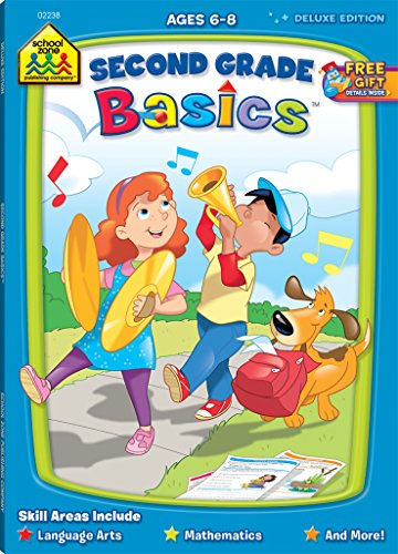 Imagen de archivo de School Zone - Second Grade Basics Workbook - 64 Pages, Ages 6 to 8, 2nd Grade, Language Arts, Math, Punctuation, Addition, Subtraction, and More (School Zone Basics Workbook Series) a la venta por Your Online Bookstore