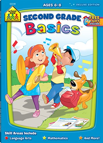 Stock image for School Zone - Second Grade Basics Workbook - 64 Pages, Ages 6 to 8, 2nd Grade, Language Arts, Math, Punctuation, Addition, Subtraction, and More (School Zone Basics Workbook Series) for sale by SecondSale