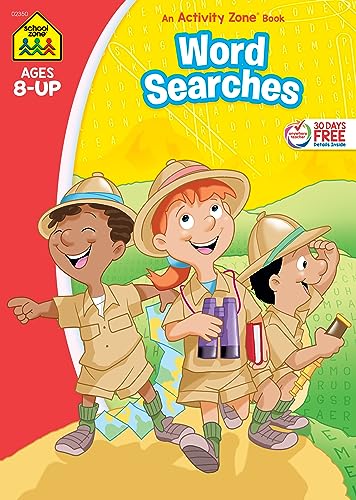 Stock image for School Zone - Word Searches Workbook - 64 Pages, Ages 8+, Search & Find, Word Puzzles, Reading, Vocabulary, Geography, Critical Thinking, and More (School Zone Activity Zone Workbook Series) for sale by Orion Tech