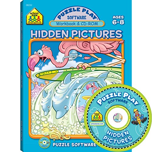 9781589473010: School Zone - Hidden Pictures Workbook with CD-Rom - 64 Pages, Ages 6 to 8, Puzzle Play, Problem-Solving, CD Software