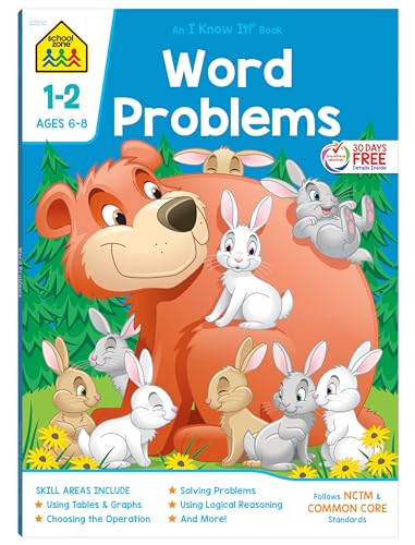 School Zone - Word Problems Workbook - 64 Pages, Ages 6 to 8, 1st Grade ...