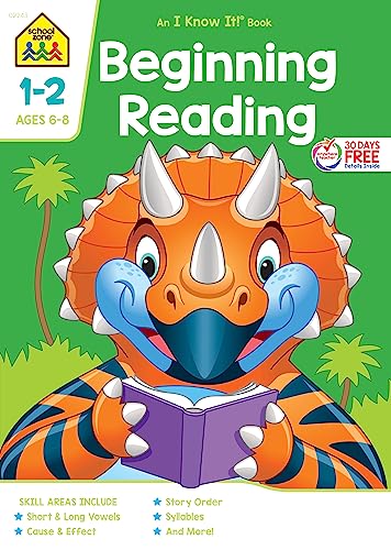9781589473379: School Zone - Beginning Reading Workbook - 64 Pages, Ages 6 to 8, Grades 1 to 2, Beginning & Ending Sounds, Vowels, Sequencing, and More (School Zone I Know It! Workbook Series)