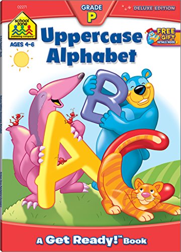Stock image for School Zone - Uppercase Alphabet Workbook - 64 Pages, Ages 4 to 6, Preschool to Kindergarten, ABC's, Letters, Tracing, Writing, Beginning Sounds, and More (School Zone Get Ready!? Book Series) for sale by Orion Tech