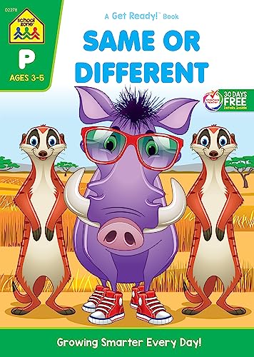 Beispielbild fr School Zone - Same or Different Workbook - 64 Pages, Ages 3 to 5, Preschool, Kindergarten, Shapes, Colors, Matching, Compare and Contrast, and More (School Zone Get Ready!? Book Series) zum Verkauf von Orion Tech