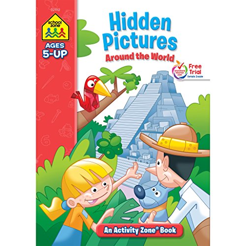 Stock image for School Zone - Hidden Pictures Around the World Workbook - 32 Pages, Ages 5+, Hidden Objects, Hidden Picture Puzzles, Geography, Global Awareness, and More (School Zone Activity Zone® Workbook Series) for sale by Once Upon A Time Books