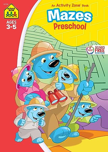 9781589473942: School Zone - Mazes Preschool Workbook - 32 Pages, Ages 3 to 5, Preschool to Kindergarten, Maze Puzzles, Colorful Pictures, and More (School Zone Activity Zone Workbook Series)