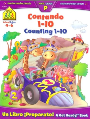 Stock image for School Zone - Bilingual Counting Numbers 1-10 Workbook - 64 Pages, Ages 4 to 6, Preschool to Kindergarten, ESL, Language Immersion, and More (Spanish and English Edition) for sale by SecondSale