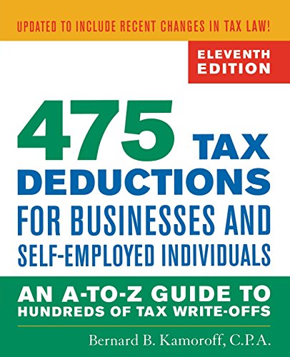 Beispielbild fr 475 Tax Deductions for Businesses and Self-Employed Individuals: An A-to-Z Guide to Hundreds of Tax Write-Offs, Eleventh Edition zum Verkauf von WorldofBooks