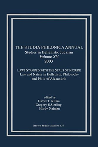 Stock image for The Studia Philonica Annual XV, 2003 for sale by Lucky's Textbooks