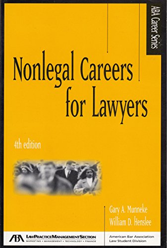 Beispielbild fr Nonlegal Careers for Lawyers zum Verkauf von Better World Books