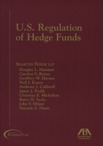 Imagen de archivo de U.S. Regulation of Hedge Funds a la venta por ThriftBooks-Dallas