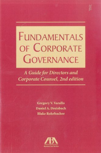 Stock image for Fundamentals of Corporate Governance: A Guide for Directors and Corporate Counsel for sale by HPB-Ruby