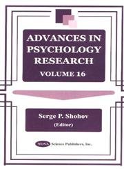 9781590334720: Advances in Psychology Research: v. 16: Volume 16