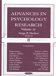 Stock image for Advances in Psychology Research, Volume 21. for sale by Zubal-Books, Since 1961