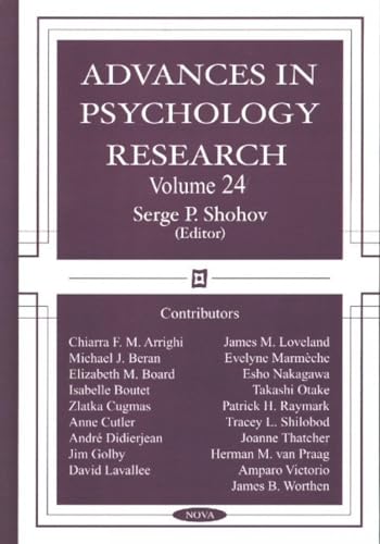9781590337394: Advances in Psychology Research, Vol. 24