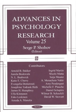 Stock image for Advances in Psychology Research Volume 25 for sale by Alphaville Books, Inc.
