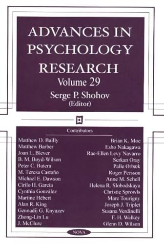 9781590339213: Advances in Psychology Research