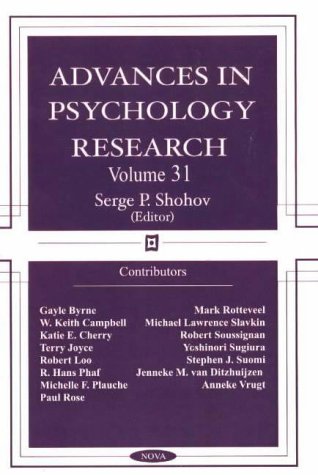 Stock image for Advances in Psychology Research: v. 31 for sale by Hay-on-Wye Booksellers