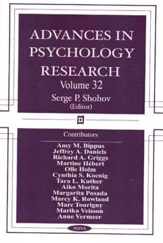 9781590339695: Advances In Psychology Research