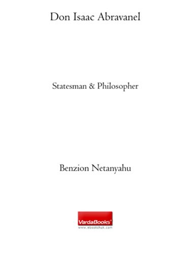 9781590453285: Don Isaac Abravanel: Statesman & Philosopher