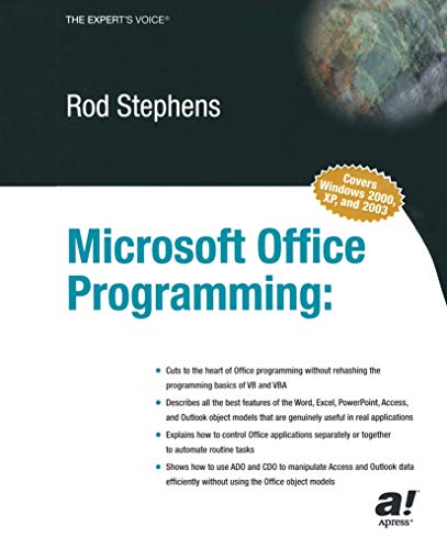 Beispielbild fr Microsoft Office Programming: A Guide for Experienced Developers zum Verkauf von Ammareal