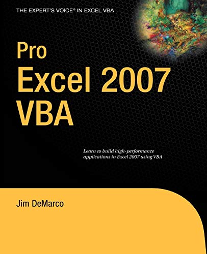 Stock image for Pro Excel 2007 VBA: Learn to build hgh-performance applications in Excel 2007 using VBA for sale by AwesomeBooks