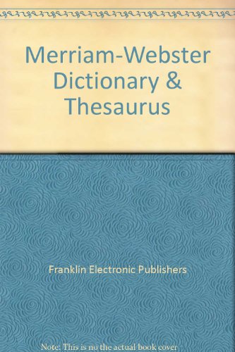 9781590744956 Merriam Webster Dictionary Thesaurus - 