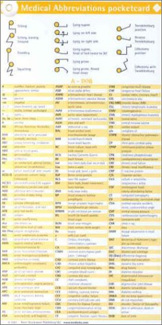 Beispielbild fr Medical Abbreviations Pocketcard 2 card set zum Verkauf von Ergodebooks