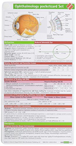 Beispielbild fr Opthalmology Pocketcard Set zum Verkauf von GF Books, Inc.