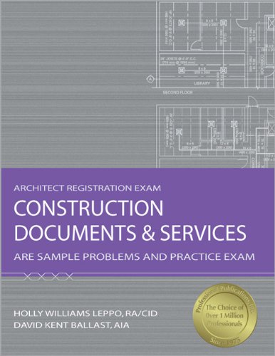 Beispielbild fr Construction Documents & Services: ARE Sample Problems and Practice Exam (Architect Registration Exam) zum Verkauf von HPB-Red