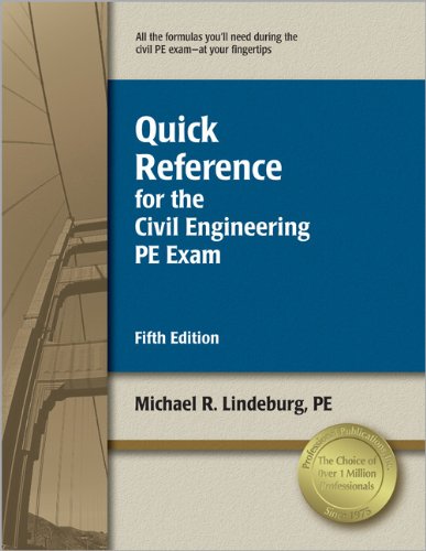 Stock image for Quick Reference for the Civil Engineering PE Exam for sale by HPB-Red