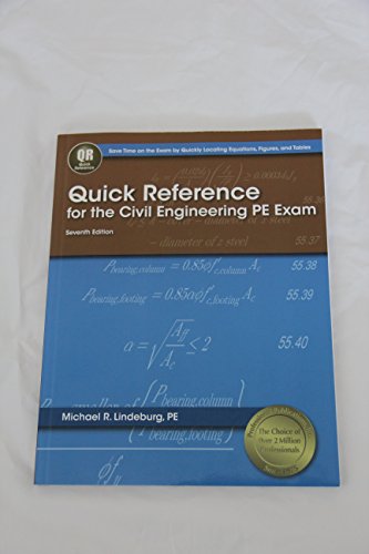 Beispielbild fr Quick Reference for the Civil Engineering PE Exam zum Verkauf von HPB-Red