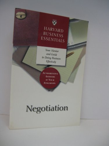 Imagen de archivo de Negotiation (Harvard Business Essentials Series) a la venta por SecondSale